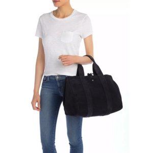 Theory navy multiway navy suede satchel handbag